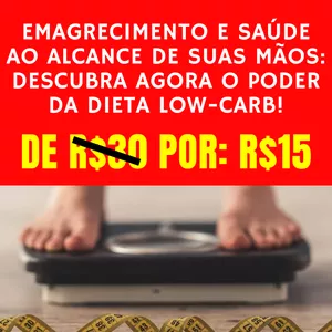 Imagem de capa para o Ebook Alimentação Low-Carb para Emagrecer e Controlar o Diabetes