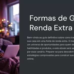 Imagem de capa para o Ebook como fazer renda extra de casa