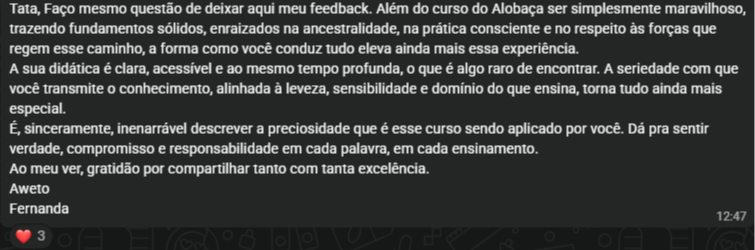Fernanda - Aluna Alobaça