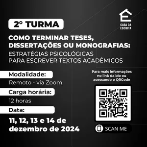 Imagem de capa para o Curso online Como terminar teses, dissertações e monografias: estratégias psicológicas para escrever textos acadêmicos