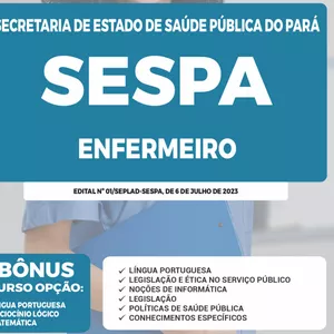 Imagem de capa para o Ebook APOSTILA ENFERMEIRO SESPA 2023
