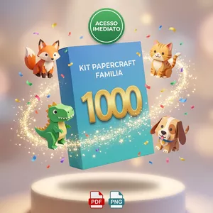 Imagem de capa para o Ebook Kit Papercraft Família - 1000 Moldes 3D (IMPRIMIVEIS)