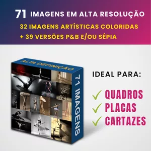 Imagem de capa para o Curso online Pack Digital Ballet: 71 Imagens PNG para Decoração | Quadros Painéis Posters