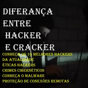 Imagem de capa para o Ebook Diferença  entre Hacker  e Cracker, Éticas hackers ,Crimes cibernéticos, proteção...