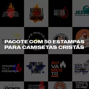 Imagem de capa para o Curso online PACOTE PACK COM 50 ESTAMPAS PARA CAMISETAS CRISTÃS