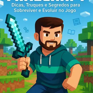 Imagem de capa para o Ebook Guia Completo de Minecraft  Dicas, Truques e Segredos para Sobreviver e Evoluir no Jogo