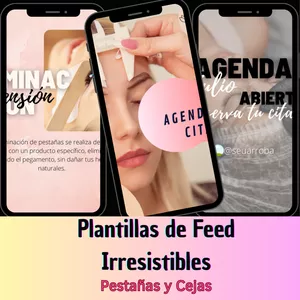 Imagen de portada para Ebook Plantillas de Feed Belleza- Pestanas y Cejas 