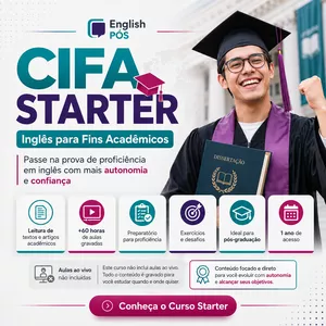 Imagem de CIFA STARTER- Curso de Inglês para Fins acadêmicos criado por English Pós - VILACADEMY EDUCAÇÃO E IDIOMAS LTDA na hotmart