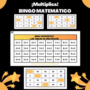 Imagen de portada para Ebook BINGO MATEMÁTICO ¨Practicando las tablas de multiplicar¨