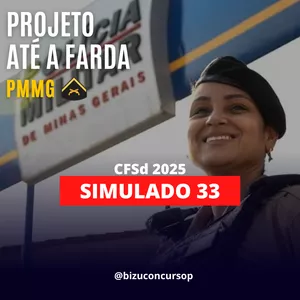 Imagem de capa para o Ebook SIMULADO 33 PÓS-EDITAL CFSd PMMG 2025