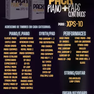 Imagem do curso EXCLUSIVO para ROLAND XPS 10 - Timbres + Pads Continuos COMBO PREMIUM