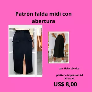 Imagen de portada para Ebook Patrón falda midi con abertura