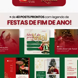Imagem de capa para o Curso online PACK DE ARTES NATAL E ANO NOVO - EDITÁVEIS NO CANVA