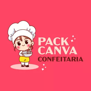 Imagem de capa para o Curso online PACK 100 ARTES NO CANVA -  CONFEITARIA