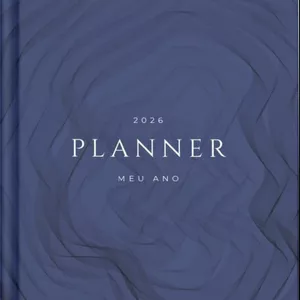 Imagem de capa para o Ebook  Planner 2026 “Do Meu Ano” – Versão A4 para Impressão (Capa Azul + Interior Branco com Escrita Azul)
