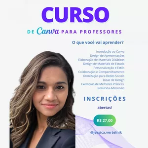 Imagem de capa para o Curso online Curso CANVA para professores