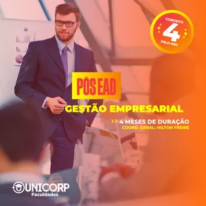 Imagem de capa para o Curso online MBA em Gestão Empresarial EAD- 560 horas