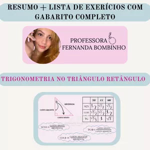 Imagem de capa para o Ebook RESUMO + LISTA DE EXERCÍCIOS COM GABARITO COMPLETO  | TRIGONOMETRIA NO TRIÂNGULO RETÂNGULO
