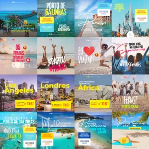 Pack Agência de Viagens - Editável Direto no Canva 40 Artes por MULT CANVA