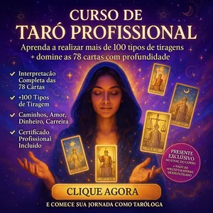 🚨Ultima Bolsa Estudos 🚨 Curso de Tarot - Básico ao Avançado + 78 Cartas +100 Técnicas Tiragem por *** *** *** *