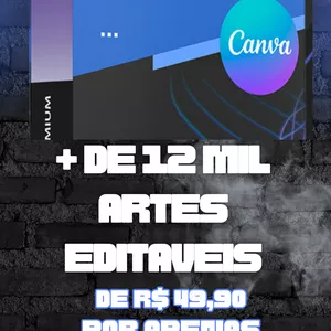 Imagem de capa para o Ebook PACK CANVA + 12 MIL ARTES