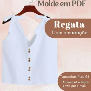 Imagem de capa para o Ebook MOLDE EM PDF - REGATA COM AMARRAÇÃO 