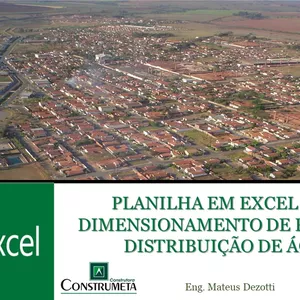 Imagem de capa para o Curso online Planilha Excel para Dimensionamento de Rede de Distribuição de Água