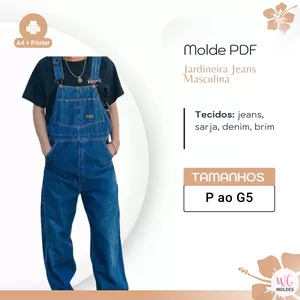 Imagem de capa para o Ebook MOLDE JARDINEIRA JEANS MASCULINA
