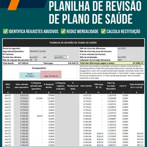 Planilha Planilha de Revisão de Plano de Saúde
