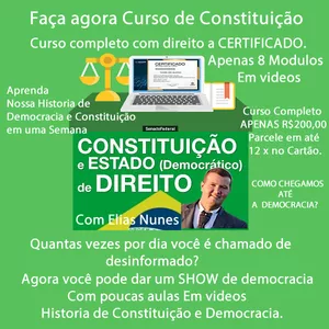 Imagem de Curso de Constituição e Democracia criado por Elias Nunes na hotmart