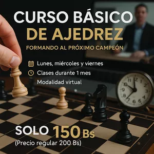 Imagen de portada para Curso online FORMANDO AL PRÓXIMO CAMPEÓN - CURSO DE AJEDREZ BÁSICO 