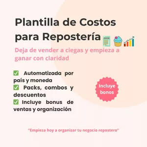 Imagen de portada para Curso online Plantilla de Costos para Repostería