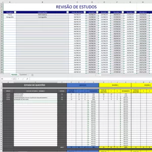 Imagem de capa para o Ebook Planilha de Revisão de Estudos + Controle de Questões