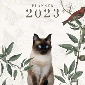 Imagem de capa para o Ebook Planner 2023 - Gata Siamesa