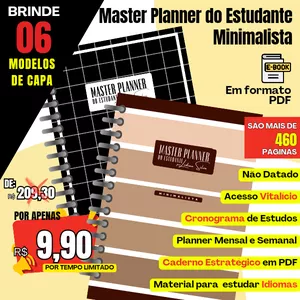 Imagem de capa para o Ebook Master Planner do Estudante por Lidian Silva - Minimalista