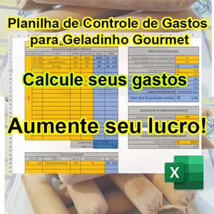 Imagem de capa para o Ebook PLANILHA DE CONTROLE DE GASTOS PARA GELADINHO GOURMET