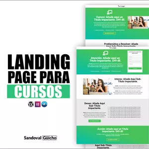 Imagen de portada para Curso online 15 -. 👉 Combo: Landing Page y Página de Ventas para Cursos - Compatibles para WordPress y Elementor.