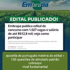 Imagem de capa para o Ebook Preparatório EMBRAPA 2025 de português