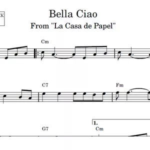 Imagem de capa para o Ebook Bella Ciao (From La Casa de Papel) - Partitura para Sax Alto com Playback