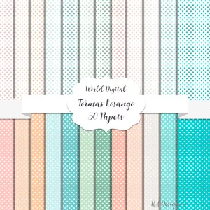 Imagem de capa para o Curso online Papéis Digitais - Chevron e Listras / Formas Losango (100 papéis digitais)