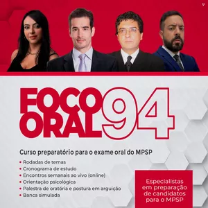 Imagem de capa para o Curso online Foco Oral 94 - Preparação para a Fase Oral MPSP