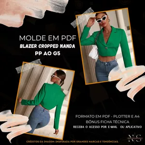 Imagem de capa para o Curso online 🧵[Molde em PDF] - Blazer Cropped Nanda ID 3872079 [PP ao G5]✨