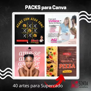 Imagem de capa para o Curso online PACK artes Canva SUPERMERCADO