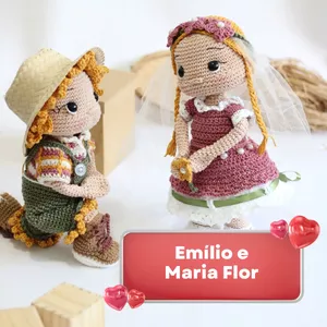 Imagem de capa para o Curso online Emílio e Maria Flor Amigurumi 
