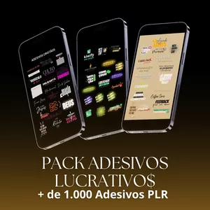 Imagem de capa para o Ebook Adesivos Lucrativos PLR | Pack com + de 1.000 Adesivos e Figurinhas 