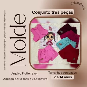 Imagem de capa para o Ebook Molde conjunto infantil tres peças 
