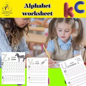 Cover image for Online course Alphabet tracing and coloring worksheets, A to Z