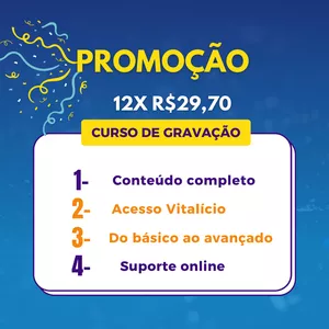 Imagem de capa para o Curso online CURSO DE GRAVAÇÃO E MIXAGEM 