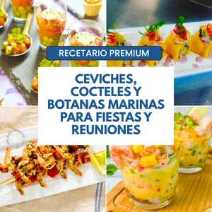 Imagen de portada para Curso online Recetario Premium “Ceviches, Cocteles y Botanas Marinas para Fiestas y Reuniones”