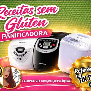 Imagem de capa para o Ebook Receitas Sem Glúten na Panificadora que Realmente Funcionam (Com Passo a Passo e Fotos Para Você Acertar Mesmo Sendo Iniciante!)